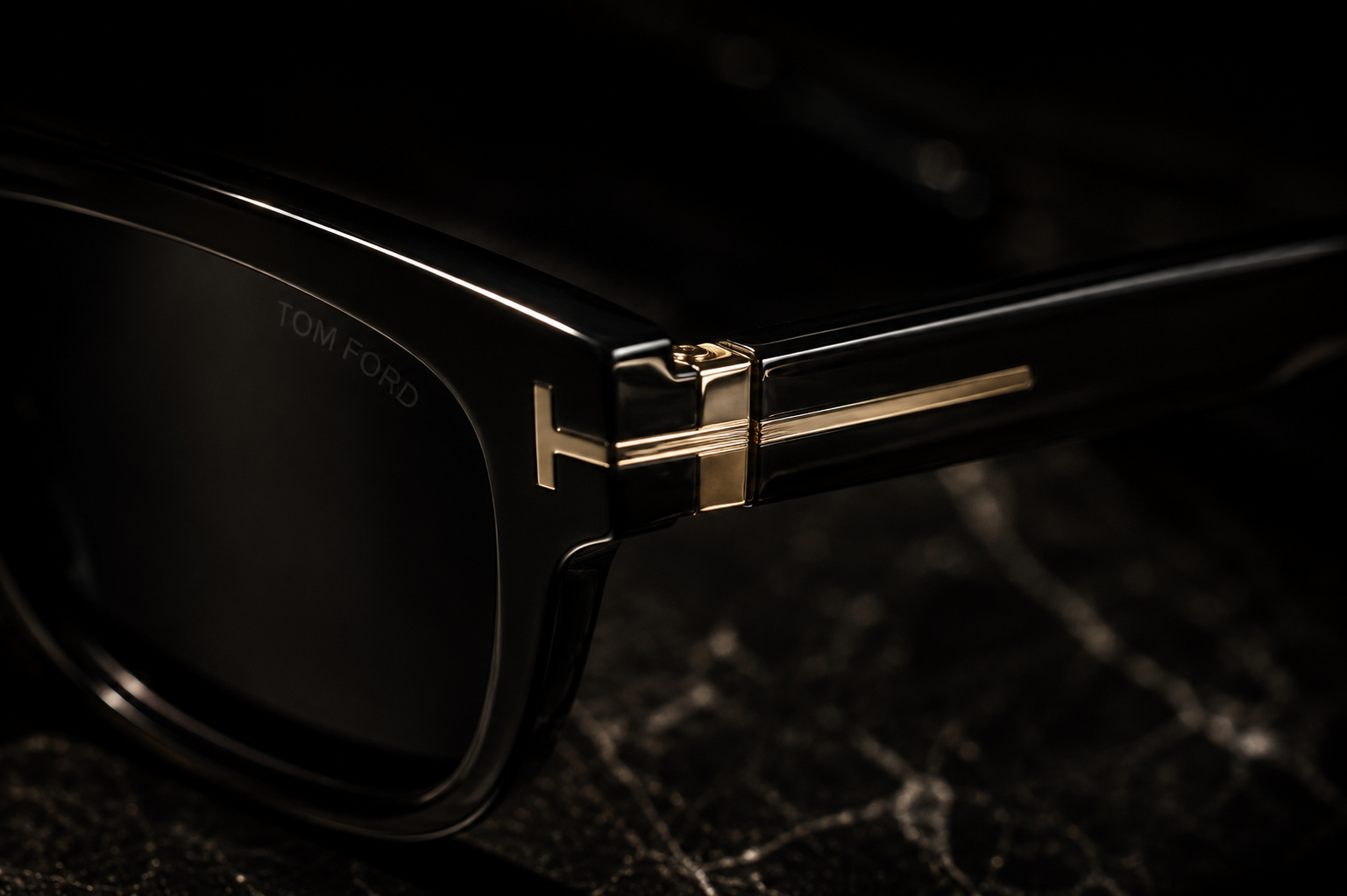 Close-up detail of the eyewear frame