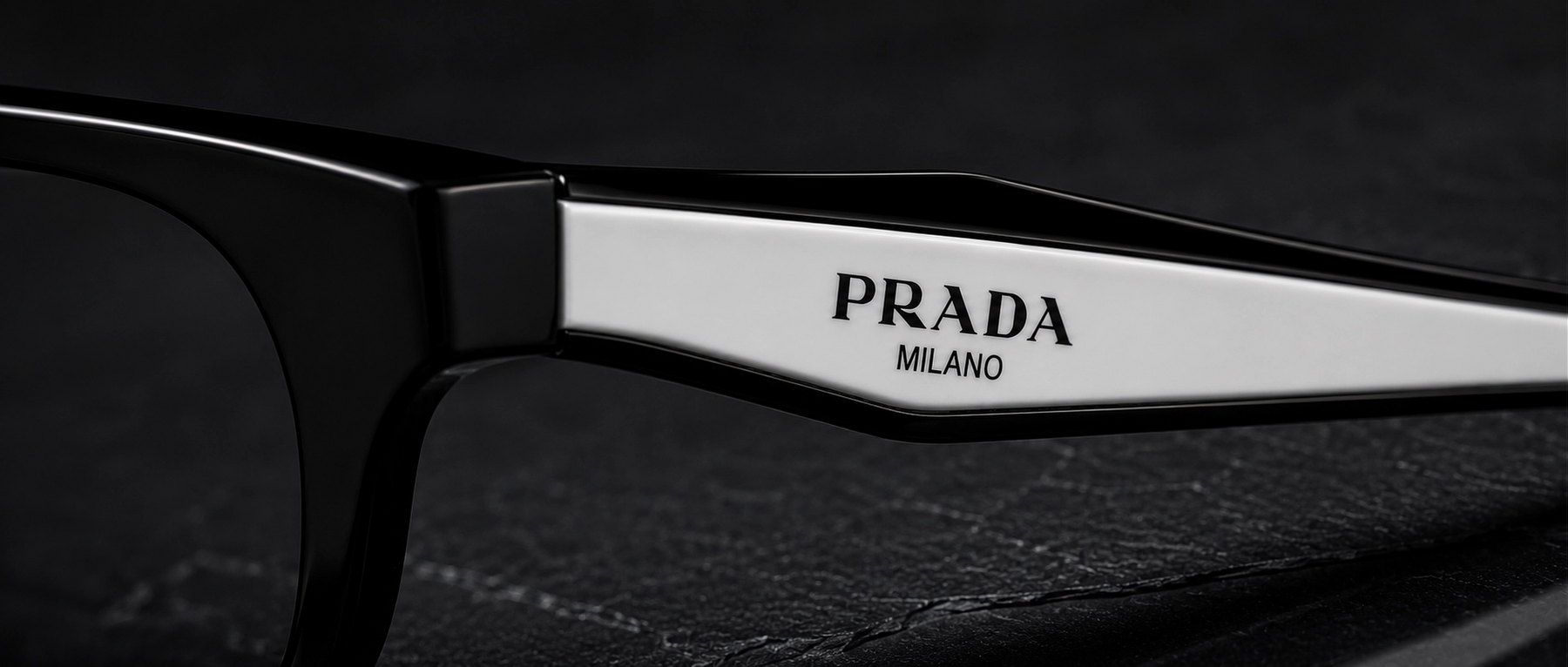 Close-up detail of a women’s designer eyeglass frame
